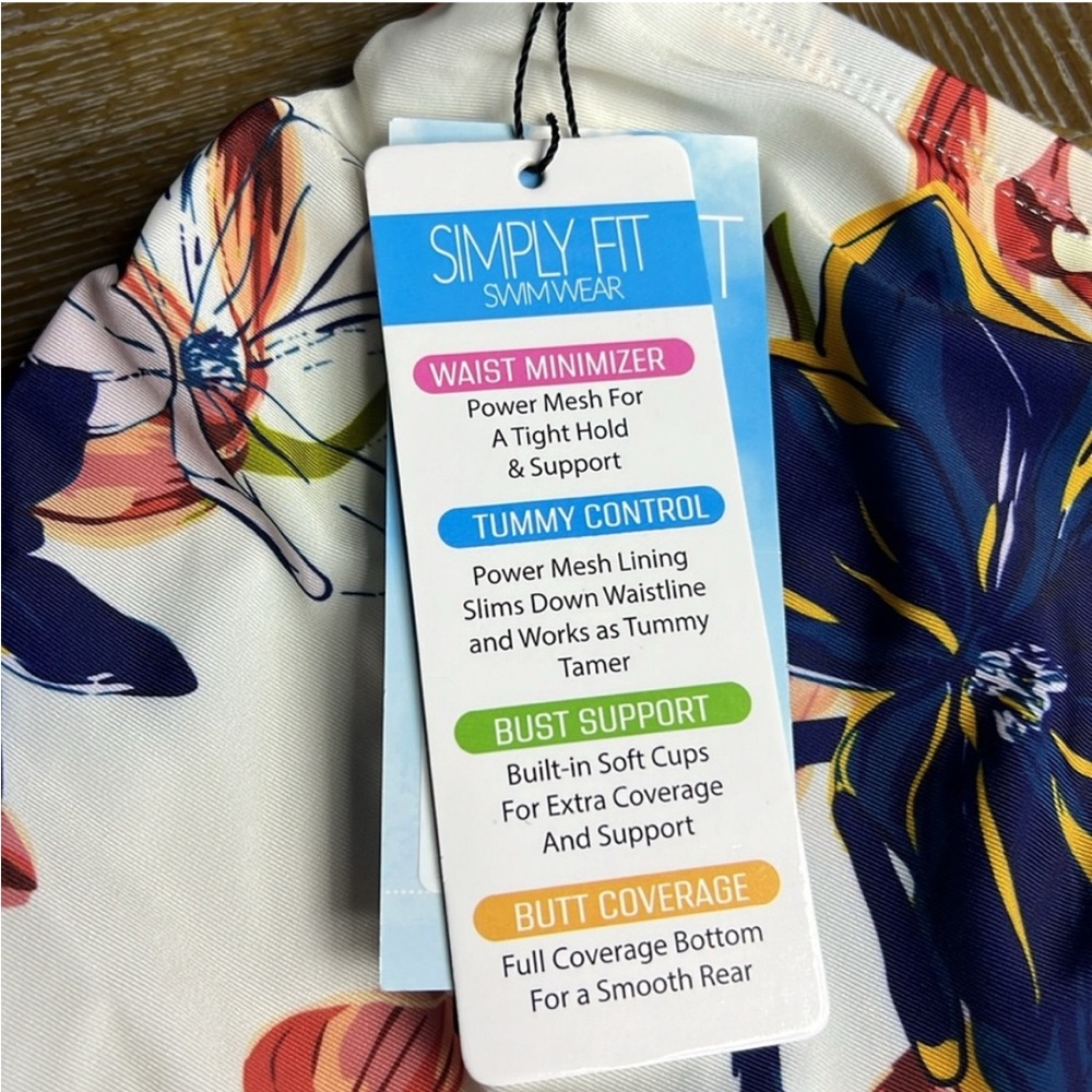 SIMPLY FIT SWIMWEAR Plus Size Swimskirt in Evening Sand Print 3X - Picture 8 of 9
